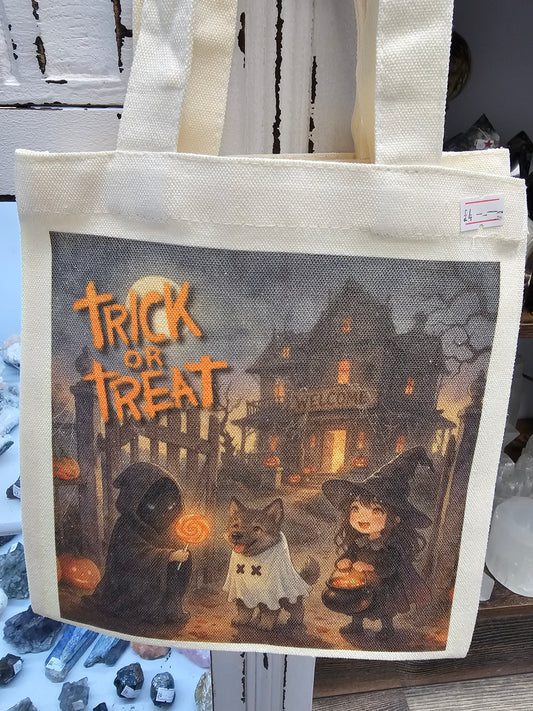 Trick or Treat linen Bag 8inch x 8.5inch