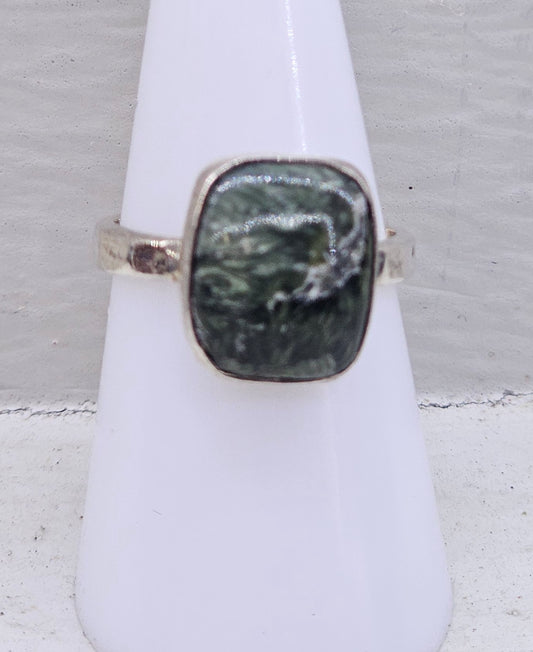 Seraphinite 925 silver ring size O