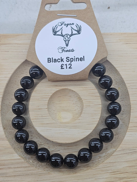 Black Spinel 8mm bead bracelet