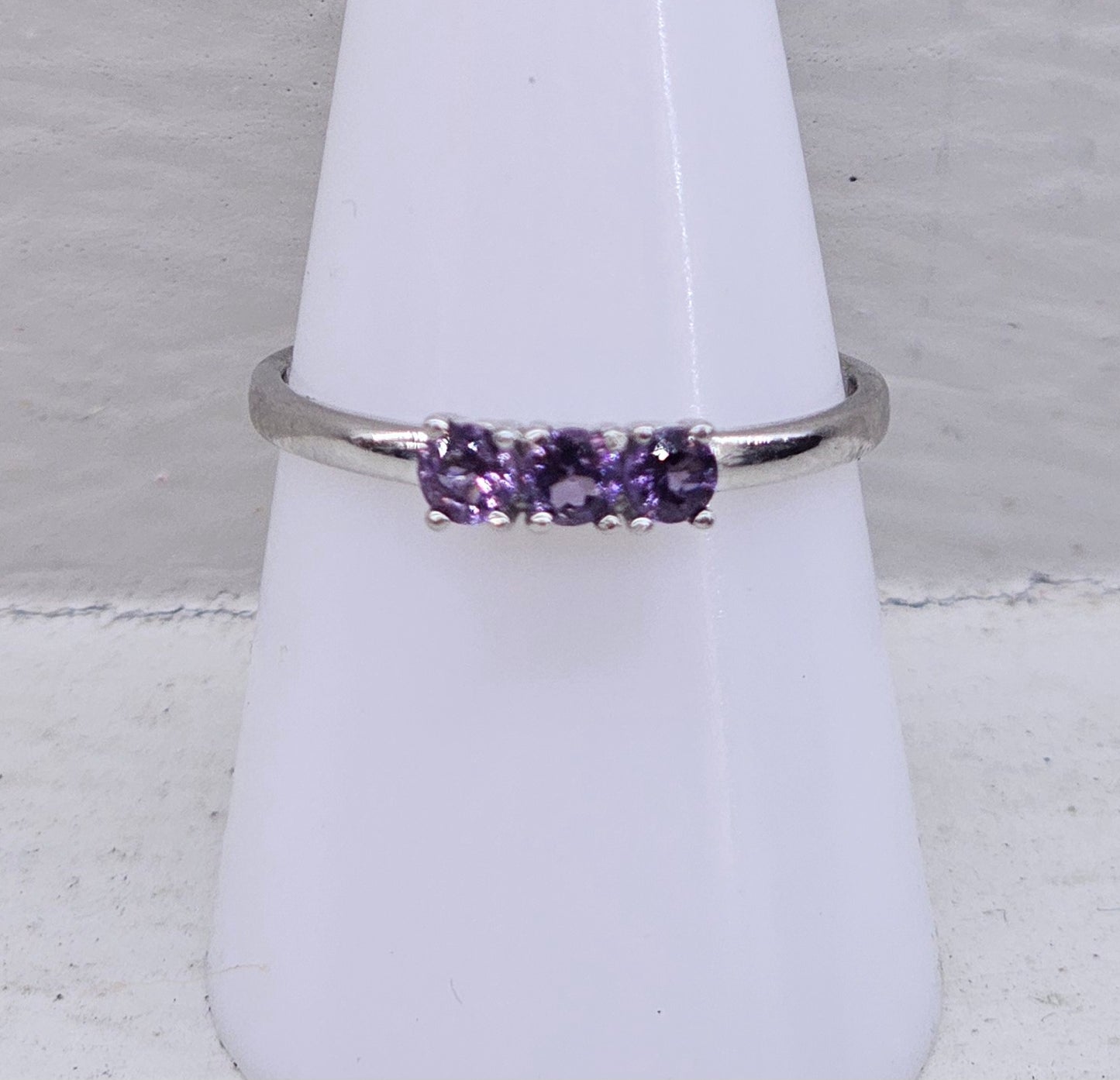 Amethyst 925 silver ring size Q