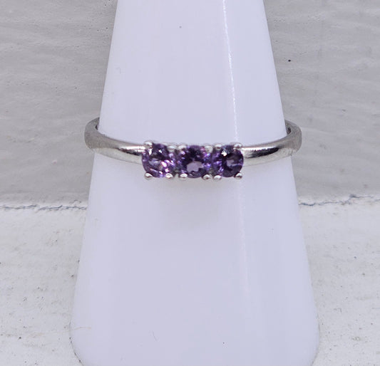 Amethyst 925 silver ring size Q