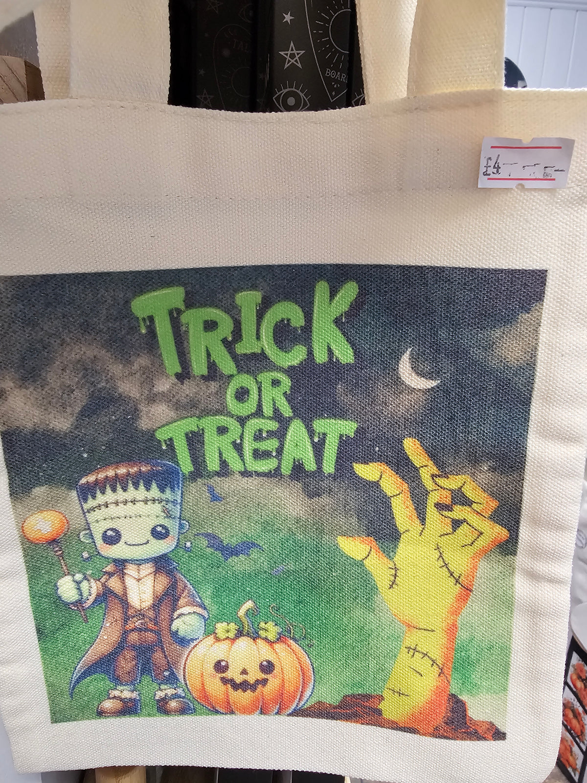 Trick or Treat linen Bag 8inch x 8.5inch