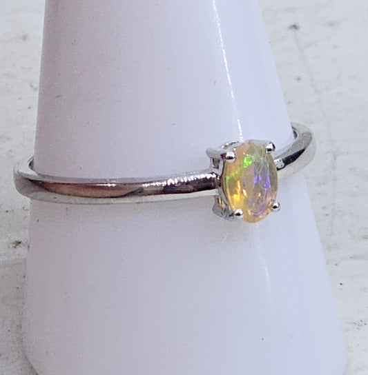 Ethiopian Opal 925 silver ring size U