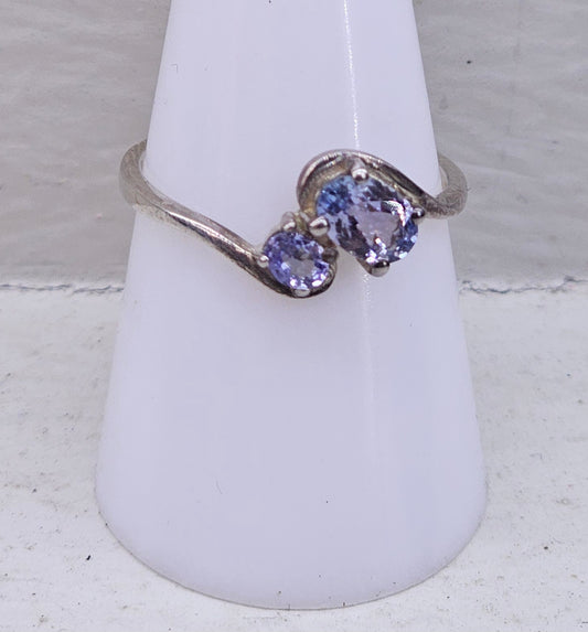 Tanzanite 925 silver ring size P/Q