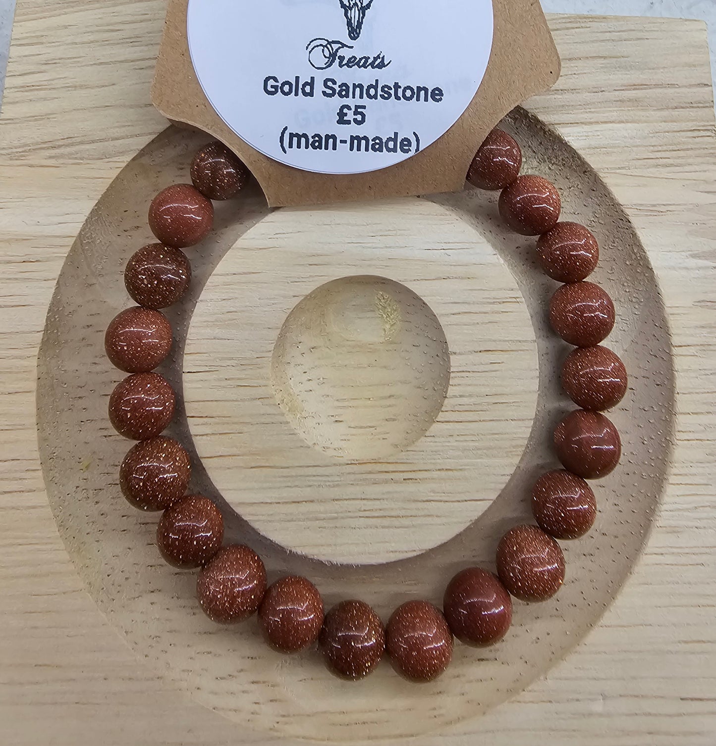 Gold Sandstone 8mm bead bracelet