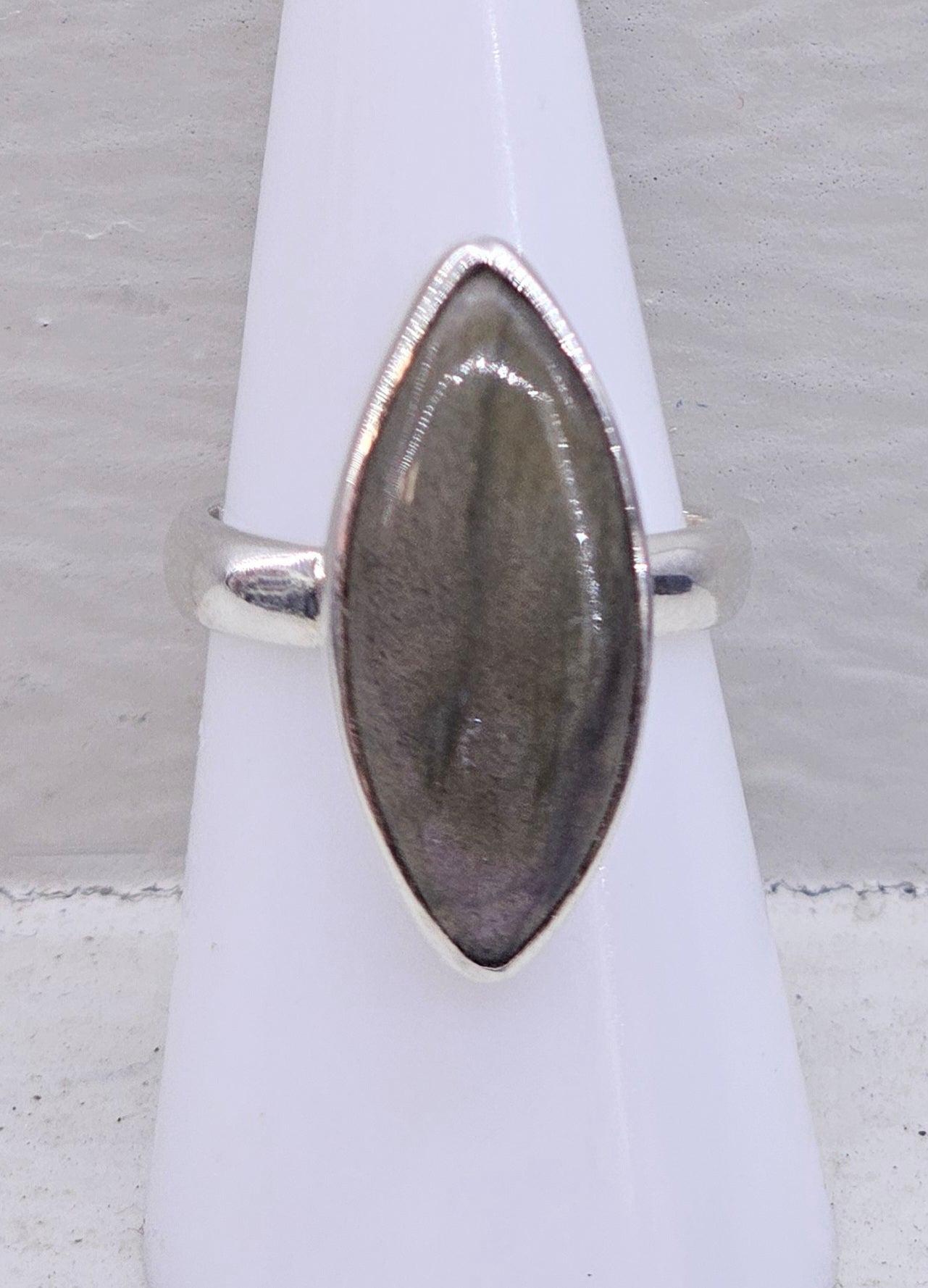 Purple Flash Labradorite 925 silver ring size N