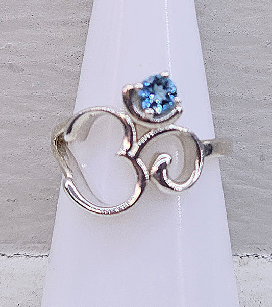 Topaz om 925 silver ring size P