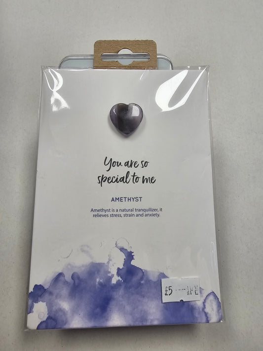 Greetings card with Amethyst heart