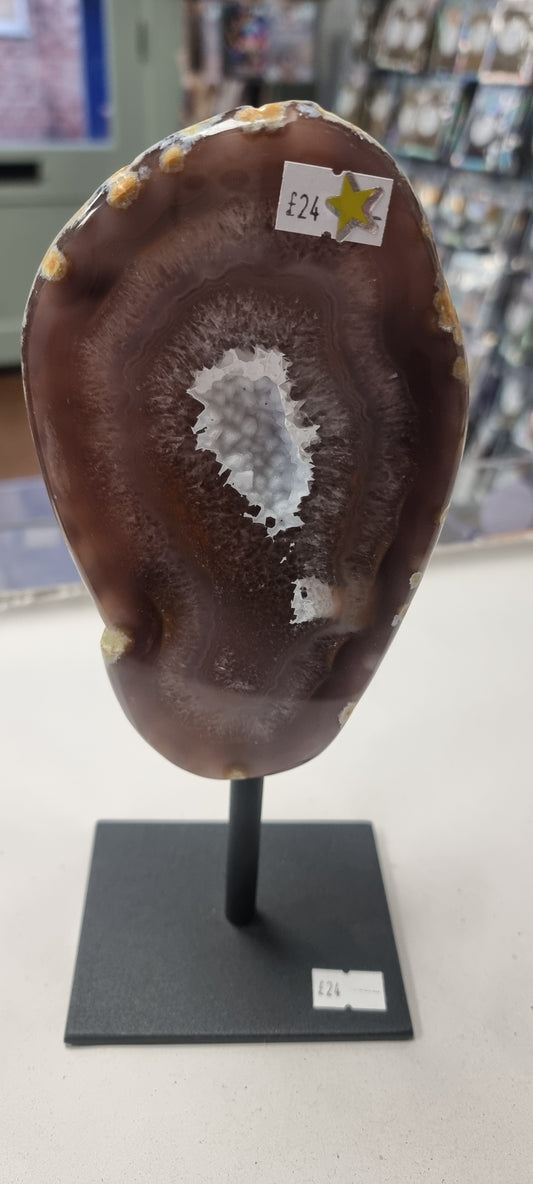 Agate Freeform on metal Stand