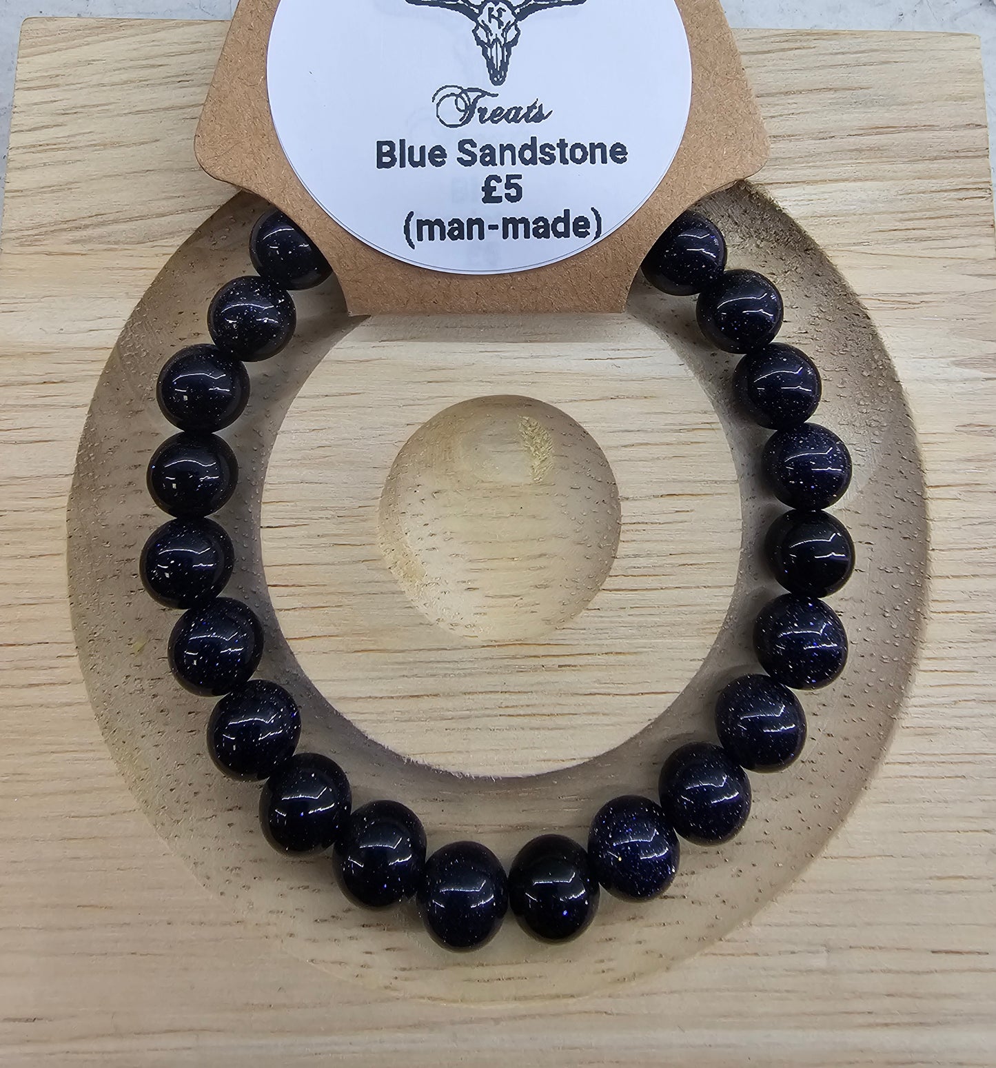 Blue Sandstone 8mm bead bracelet