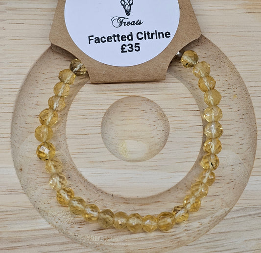 Facetted Natural Citrine 5mm(ish) bead bracelet