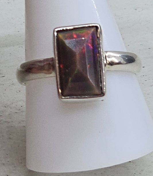 Chocolate Opal925 silver ring size U