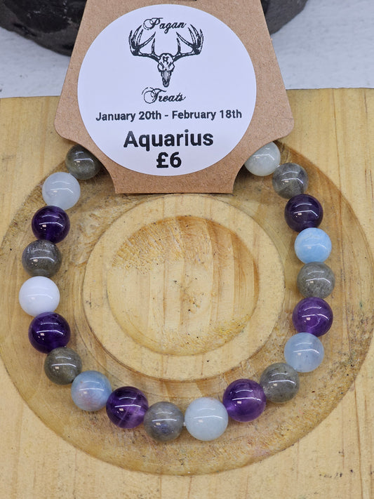 Aquarius 8mm bead bracelet